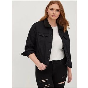 Torrid Trucker Jacket with Sherpa Collar - Denim Black